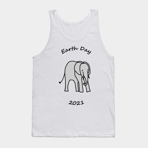 Earth Day 2021 Young Elephant Tank Top by ellenhenryart